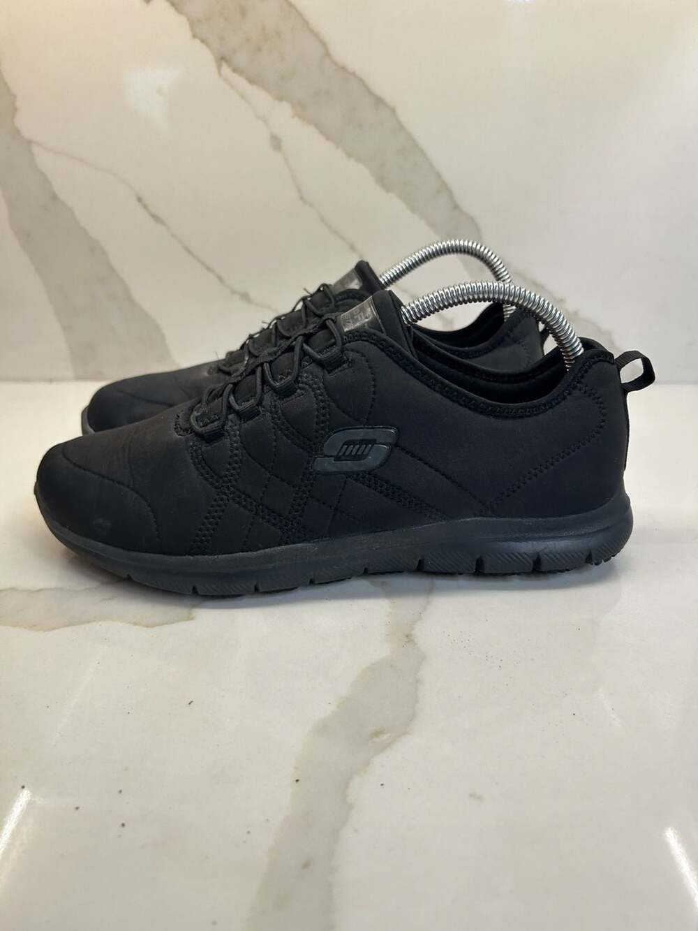 Skechers Work Ghenter Srelt Slip Resistant Black Work Shoes (Size: 9.5)